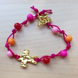 DIY - Bracelet rose et or...